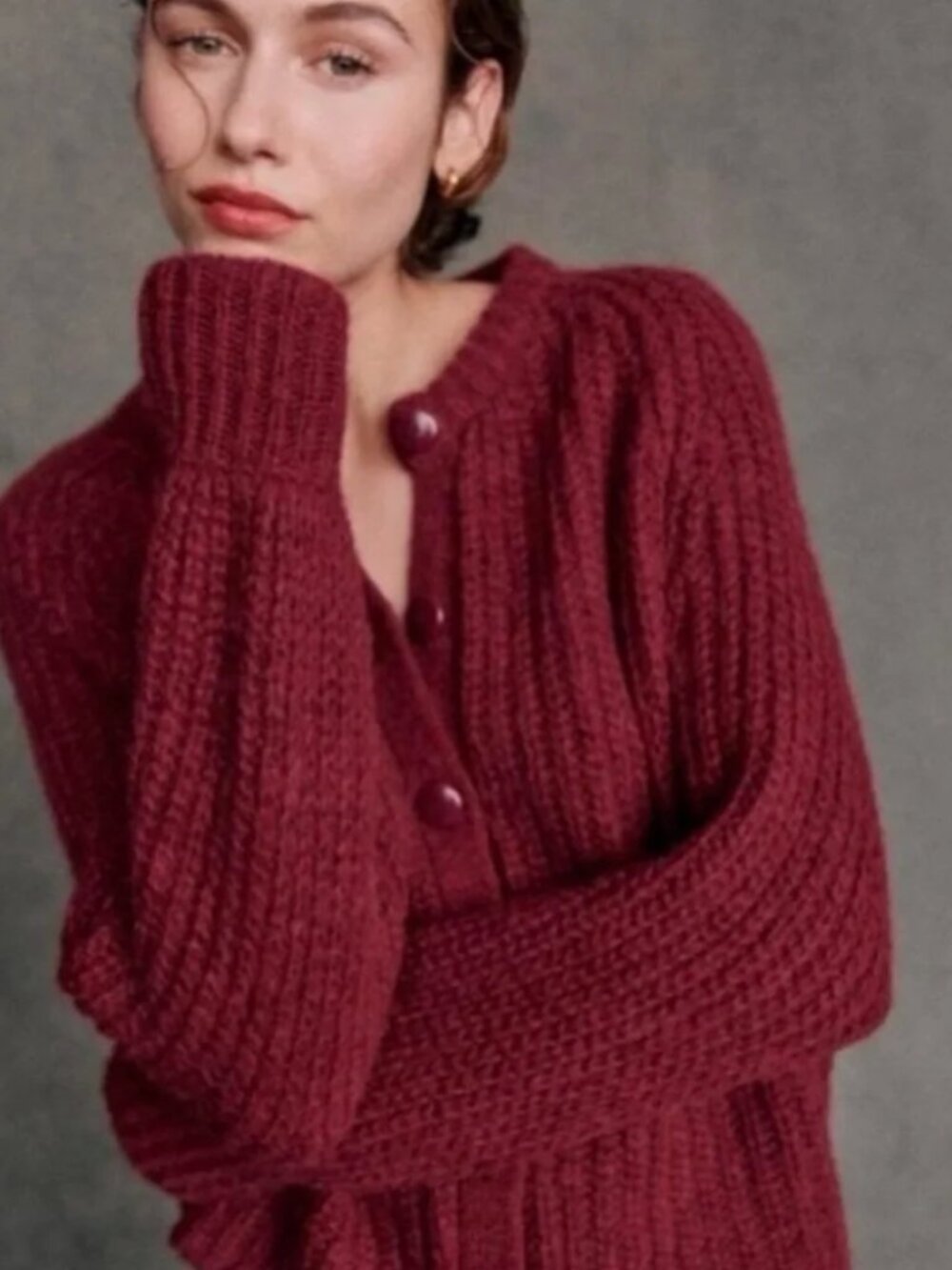 Sezane Emile Cardigan burgundy size Small (sold out quickly)